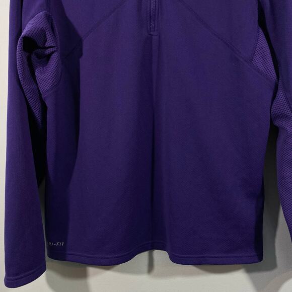 Nike X NYU Embroidered Logos Purple Quarter Zip Athletic Pullover Sweatshirt M - Picture 3 of 11